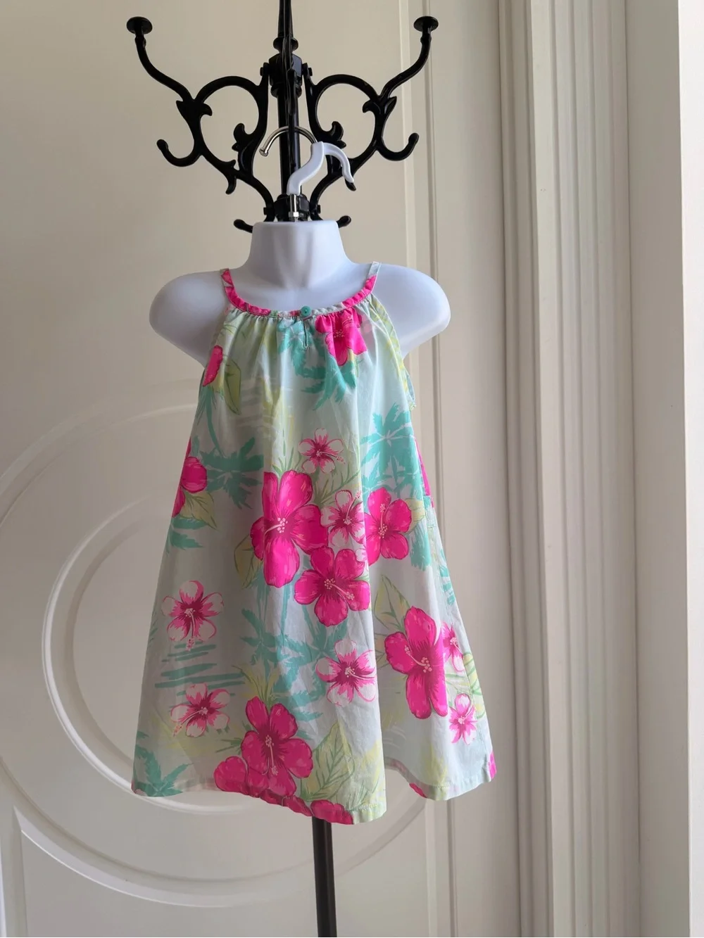 Carter's Pink & Aqua Floral Sundress 3T